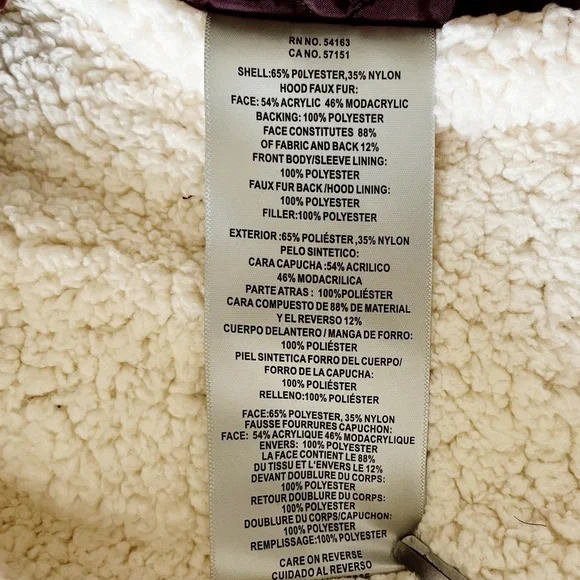 LEVI’S Sherpa Lined Hooded Parka Jacket – Wine Red, Plus 1X – NWT - Picture 13 of 15